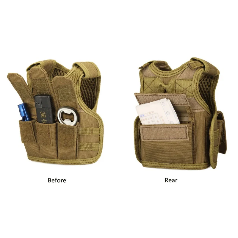 

Рождественский мини-жилет чехол для пивной бутылки, регулируемая съемная банка для напитков, бутылки для воды, украшение для вечевечерние, ...