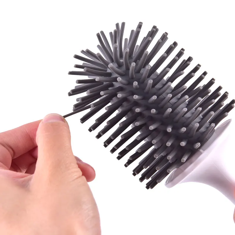 

Silicone Toilet Brush Soft Bristle Wall-mounted Bathroom Toilet Brush Holder Set Clean Tool Durable ThermoPlastic Rubber