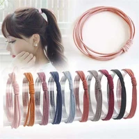 random color new concise hair accessories girl hair tie rope hair ring high elastic 4 in 1