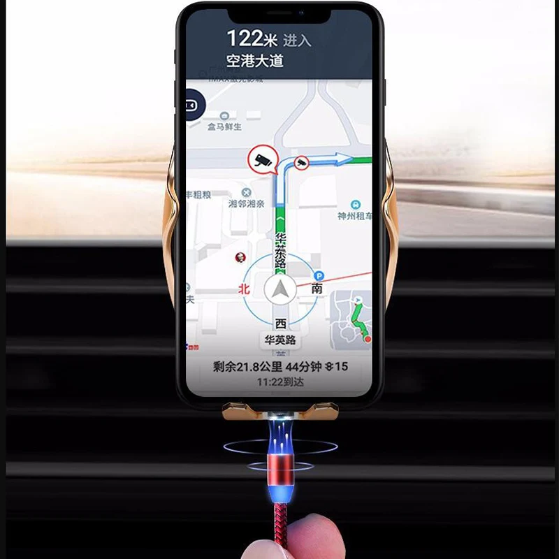 2 м Магнитный кабель Micro usb type C для iPhone xs samsung xiaomi Быстрая зарядка зарядного