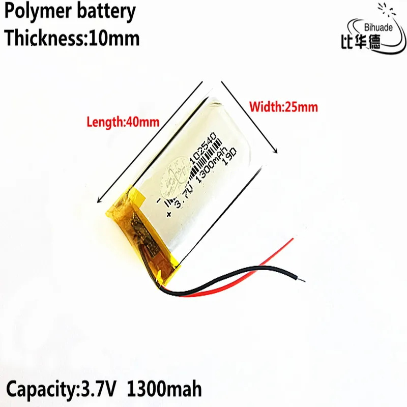 

Liter energy battery Good Qulity 3.7V,1300mAH 102540 Polymer lithium ion / Li-ion battery for tablet pc BANK,GPS,mp3,mp4