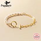 Trustdavis роскошный 925 Стерлинговое Серебро Модный милый пресноводный жемчуг OT цепь браслет для женщин Свадебные ювелирные изделия DA2394
