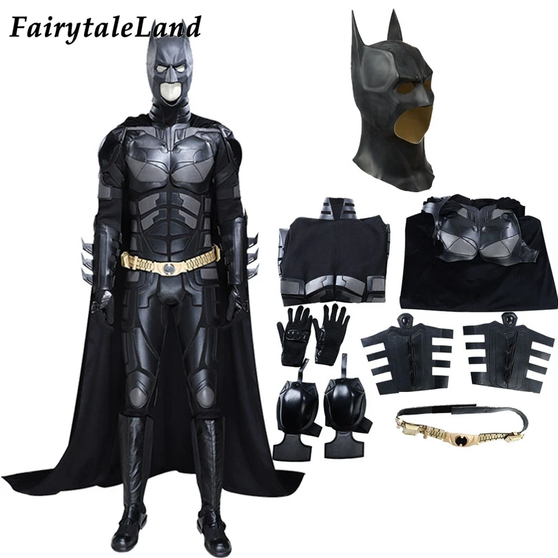 Темный рыцарь поднимается Косплей Летучая мышь костюм Взрослый мужской Хэллоуин
