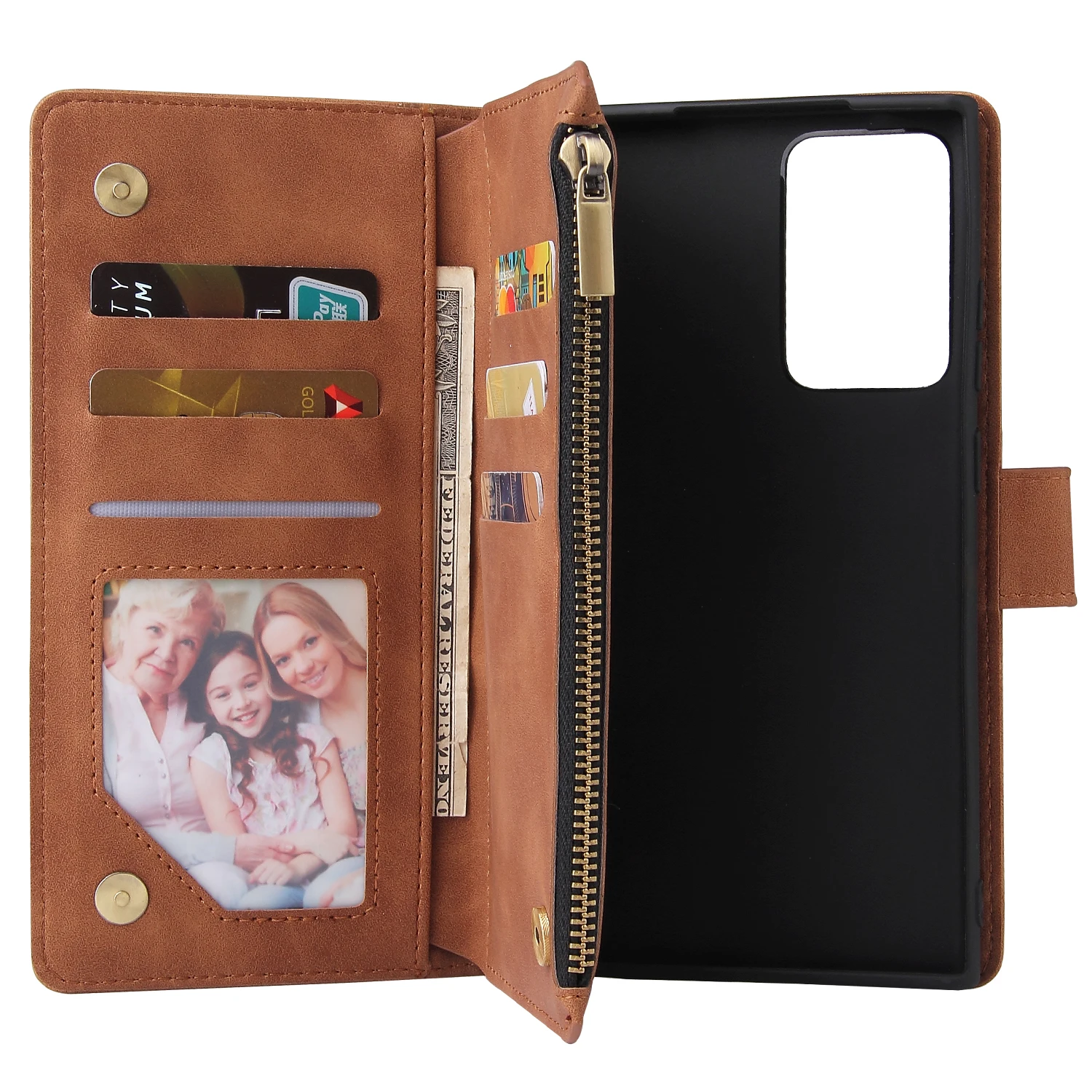 For Samsung S21 Note 20 Ultra 10+ 9 S20 FE  A71 A51 A41 S20 S10 S9 S8 Plus S10 Lite Zipper Wallet Flip Leather  Phone Case