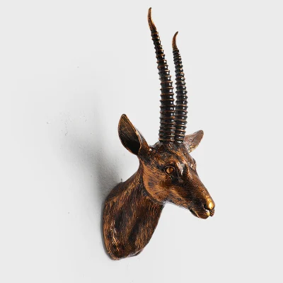 resina Vintage creativo Resin Horsehead Animal Headwall Hanging Rhinoceros Head Antelope