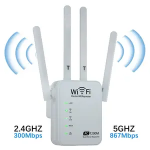 4 antenna wi fi range extender wireless wifi repeater router 3001200mbps dual band 2 45g wi fi routers home network supplies free global shipping