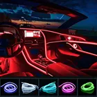 Светодиодная лента для салона автомобиля, холодный свет, для Ford Focus 2 3 1 Mk2 Mondeo F150 Fiesta, 2 м