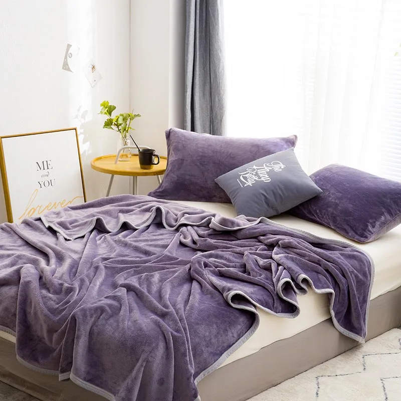 Коралловое Флисовое одеяло для кровати теплое Фланелевое покрывало на диван