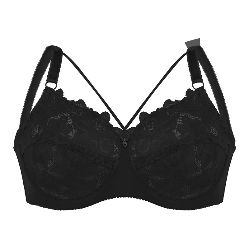 Передний бандажный сексуальный кружевной бюстгальтер с цветочным принтом пуш ап