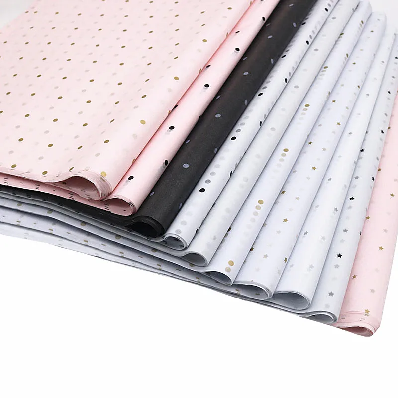 28 листов/Упаковка 50x70 см бумага для упаковки цветов с золотым принтом в виде звезды луны подарочная