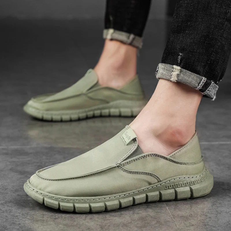 Мужская обувь повседневные кожаные мужские кроссовки мягкие на плоской подошве