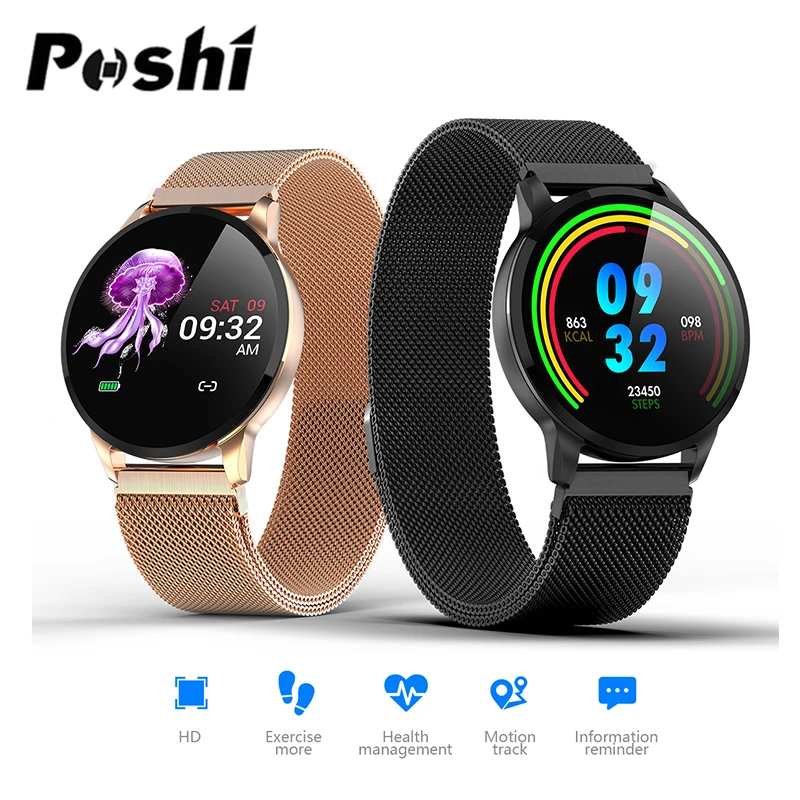 

POSHI Смарт-часы мужские модные Bluetooth напоминания о звонках водонепроницаемые Смарт-часы фитнес-монитор сердечного ритма трекер сна часы