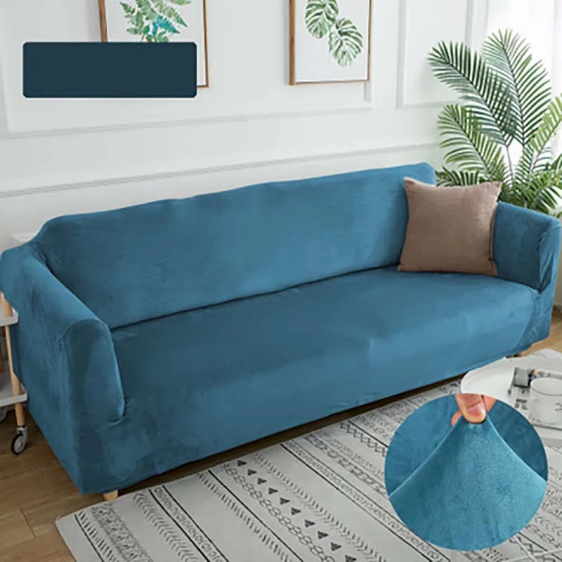 

Новинка, однотонный плотный плюшевый чехол для дивана в гостиную, нескользящее покрывало для дивана, сохраняющее тепло покрытие для кушетк...