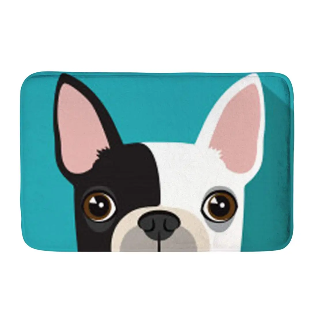 

House Indoor Super Absorbs Mud Boston Terrier Doormat for Front Door Inside Floor Dirt Mats Non-Slip Entrance Rug