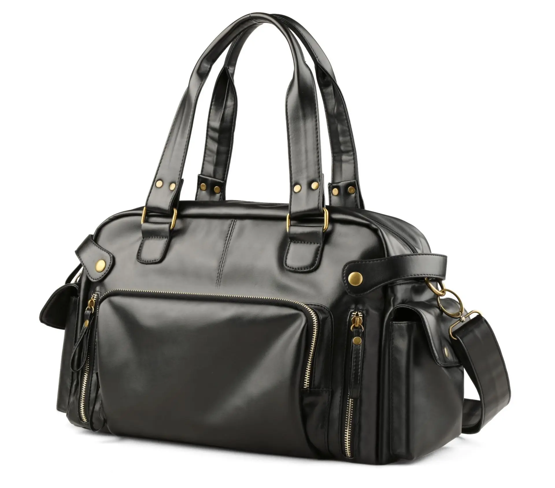 

Bags for Men 2020 New Retro PU Leather Portable Bag Big Bag Foreign Trade Shoulder Messenger Bag Travel Bag Shoulder Bag