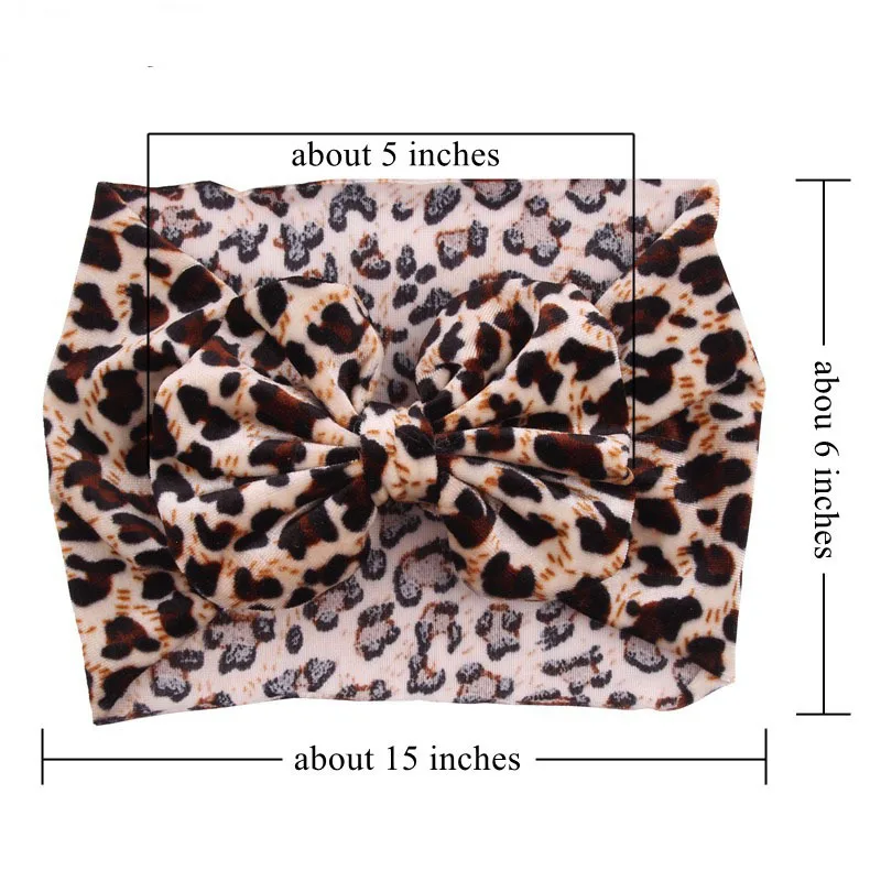 Дизайнерская бархатная повязка для волос с леопардовым принтом 5 дюймов бант