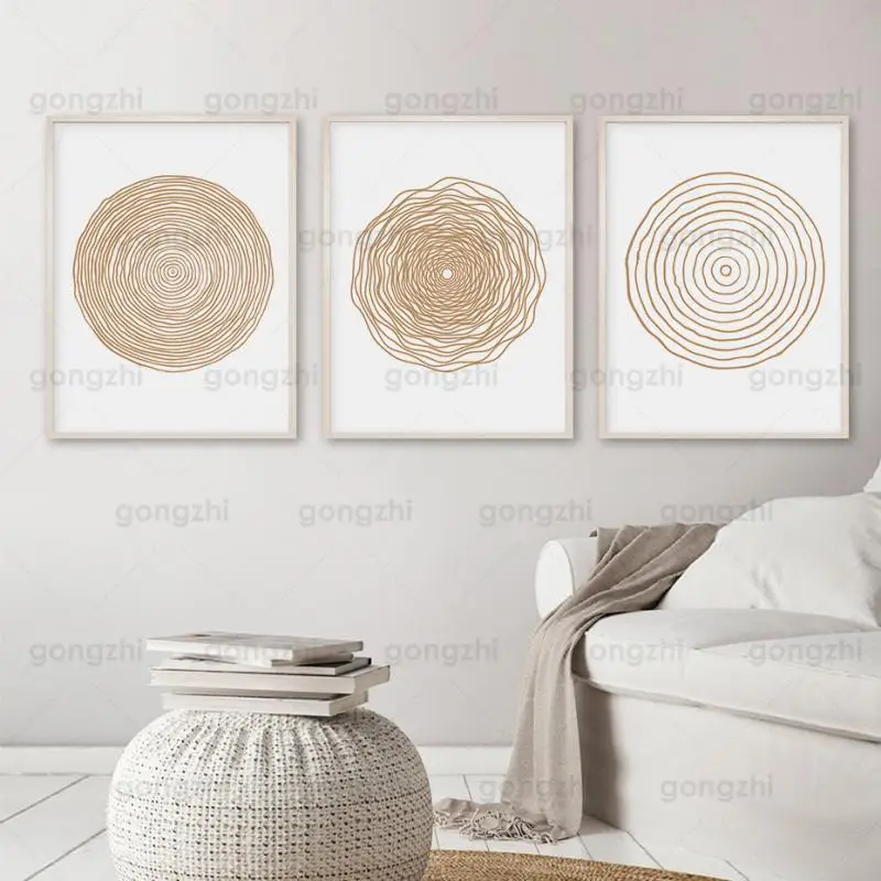

Minimalist Nordic Abstract Design Fashion Line Circle Poster Home Frameless Canvas Printing Modern Decorative Wall Painting