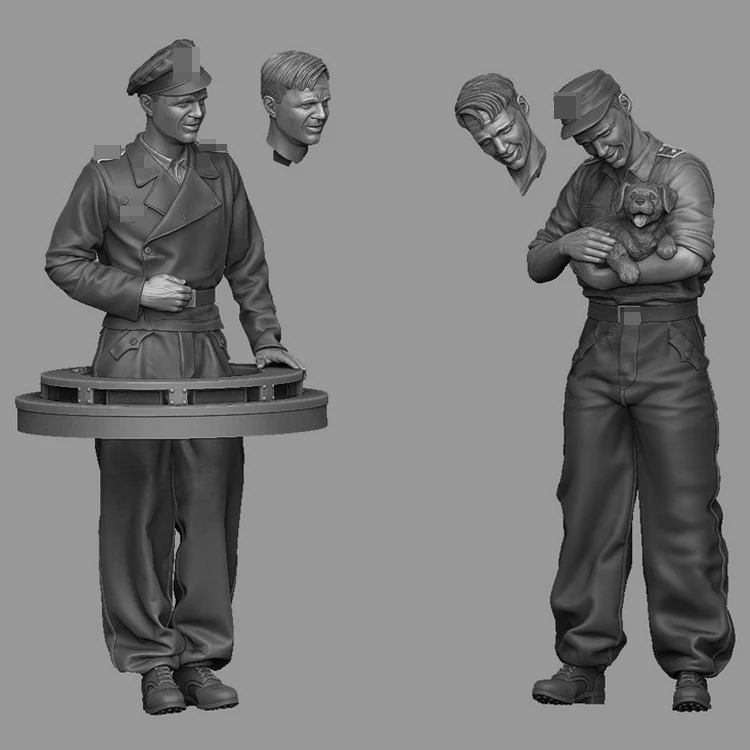 

Модель из смолы 1/35, фигурка солдата GK, команда солдат с комплектом щенков, военная тема Второй мировой войны, несобранный и Неокрашенный ком...