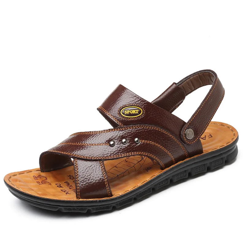 

Men's Sandals Men's Summer New Casual Beach Shoes Leather Fashion Breathable Sandals Tide Mens Roman Sandals Leather Sandals