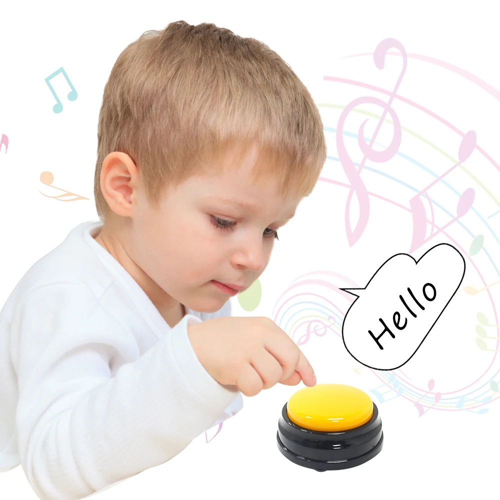 

Recordable Talking Easy Carry Voice Recording Sound Button for Kids Pet Dog Interactive Toy Answering Buttons Party Noise Makers