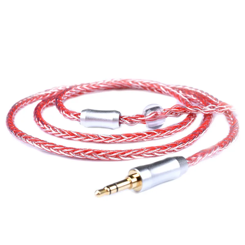 Luckylz 8 ядерный однокристальный медный посеребренный кабель для наушников с