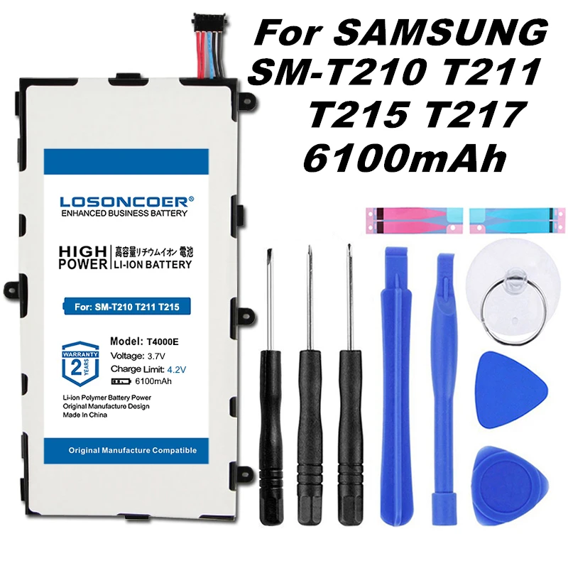 LOSONCOER 6100 мА/ч T4000E Батарея для samsung Galaxy Tab 3 7 0 ''SM-T210 T211 T215 T217 T2105 T217A SM-T210R P3210 P3200 |