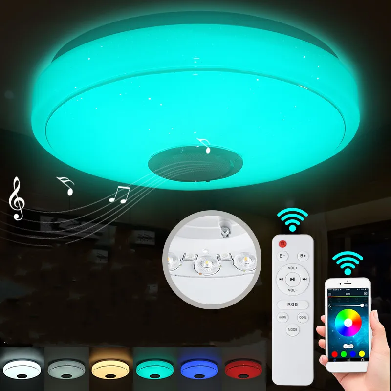 

Modern RGB LED Ceiling Lights Home lighting 300W APP bluetooth Music Light Bedroom Lamps Smart Ceiling Lamp+Remote Control