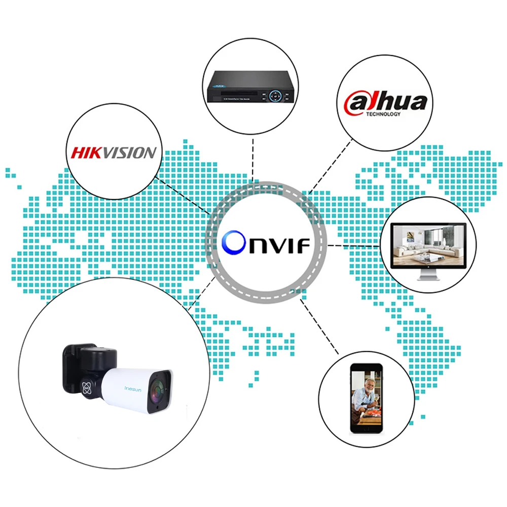 Inesun 2MP/5MP супер HD Мини PTZ IP камера Открытый 4X оптический зум PTZ камера H.265 120ft ИК ночного видения P2P Onvif Водонепроницаемый