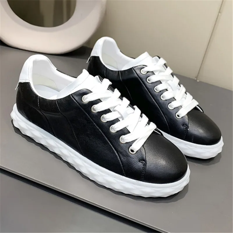 

Luxury Genuine Leather Ladies Casual Running Shoes Designer Platform Women's Sneakers Spring Autumn Fashion Female Flat Shoes