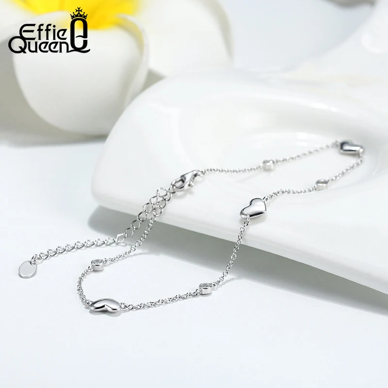 Браслеты на ногу женские из серебра 925 пробы в форме сердца|Анклеты| |