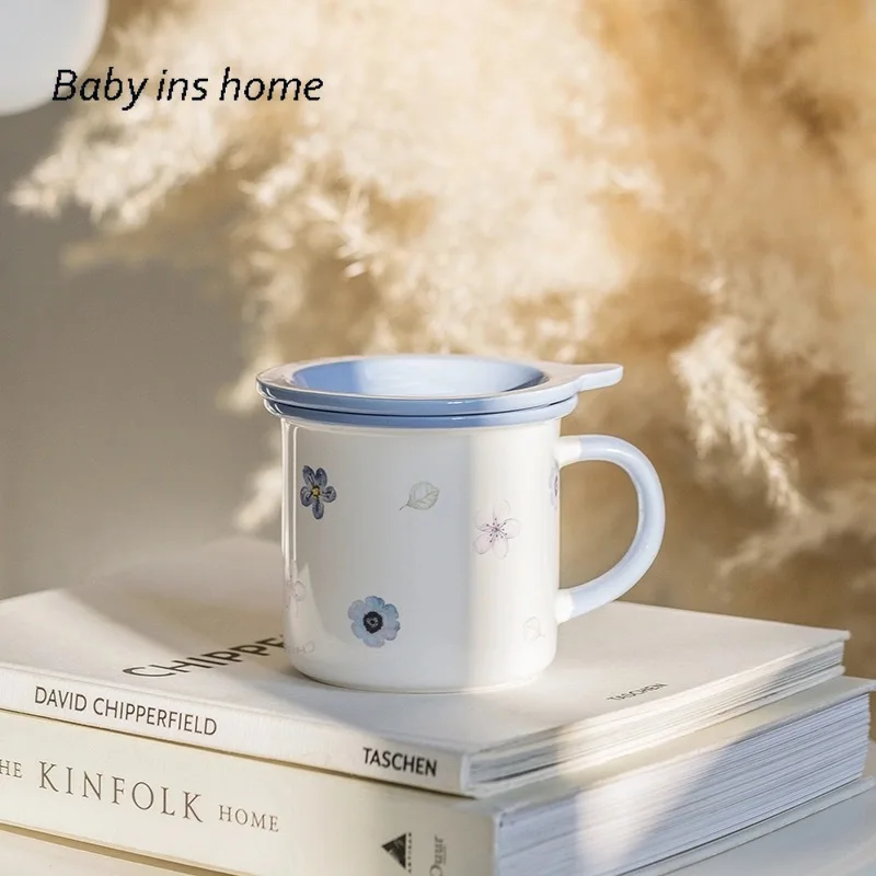 

Мультяшная цветочная керамическая кружка, кофейная кружка и чашки, большая емкость, фарфоровая стандартная кружка для воды, кружка для дома...