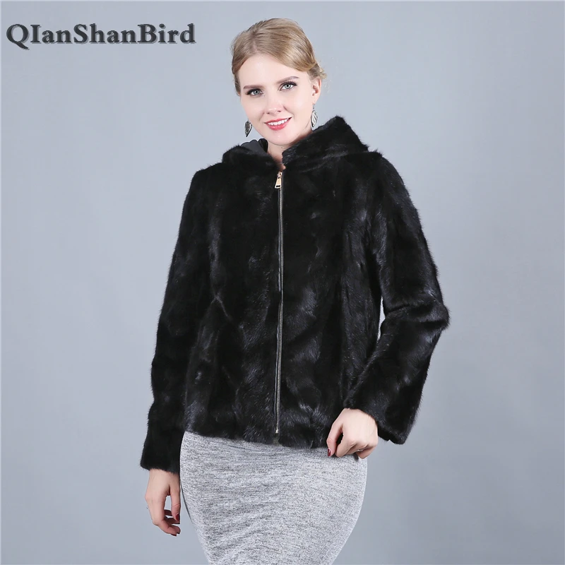 Шуба из натурального меха норки Женское зимнее пальто женская меховая куртка