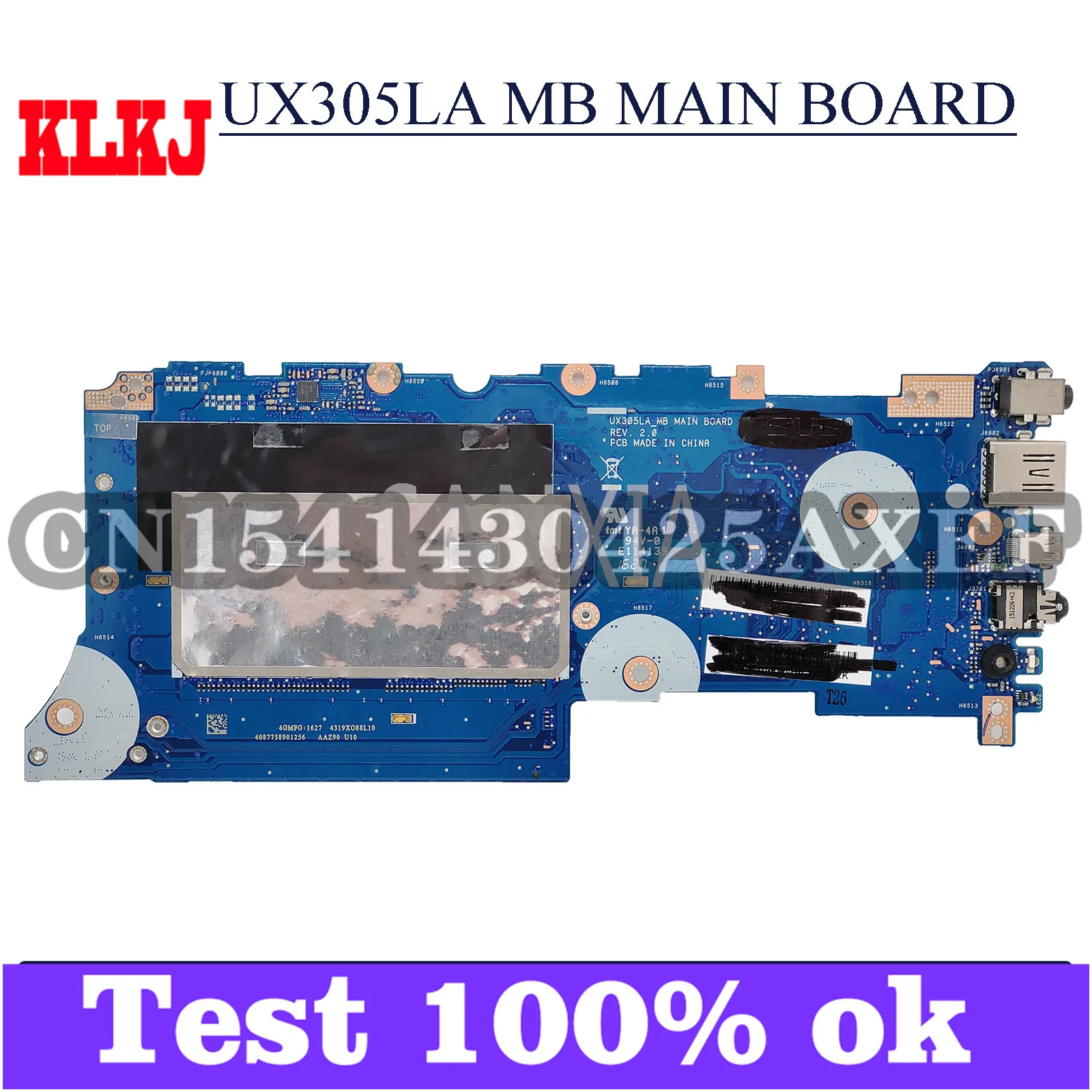 

KLKJ UX305LA Laptop Motherboard For ASUS ZenBook UX305LA UX305L Original Mainboard 8GB-RAM I5-5200U