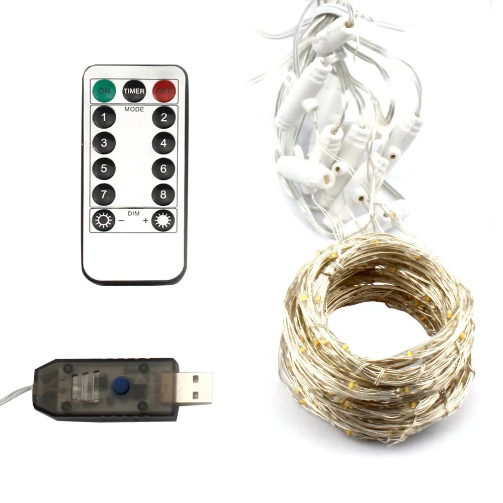 NEWKBO оконные занавески с пультом дистанционного управления 8 режим освещения для