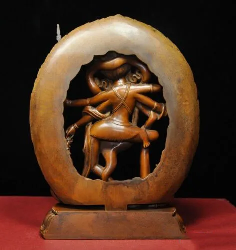 

wedding decoration 8 Old Tibet Buddhism boxwood wood carved 4 Arms Padmapani Lokeshvara Tara Statue