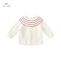 db20032 dave bella winter cute baby girls christmas wave knitted sweater kids girl fashion toddler boutique tops