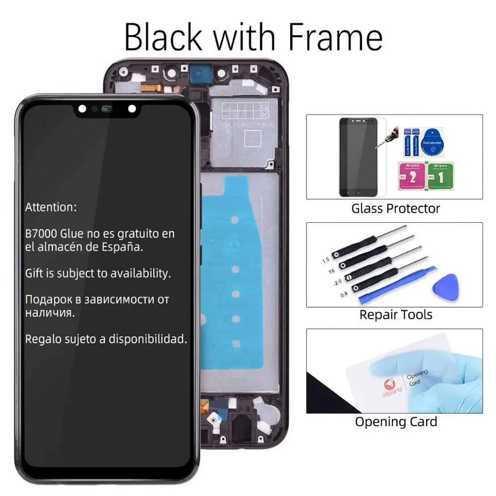 Black with Frame Дисплей для HUAWEI Mate 20 Lite SNE-LX1 LCD в сборе с тачскрином SNE LX1 черный - Цвет: Black with Frame