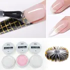 Гель-фольга для быстрого наращивания акриловый гель для ногтей, розовый белый металл с прозрачными кристаллами, УФ-гель для ногтей
