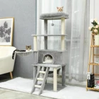 Современная башня для кошачьего дерева с лестницей для кошек котят для скалолазания просторные ложе полноразмерная Когтеточка для кошек Многоуровневая башня дом