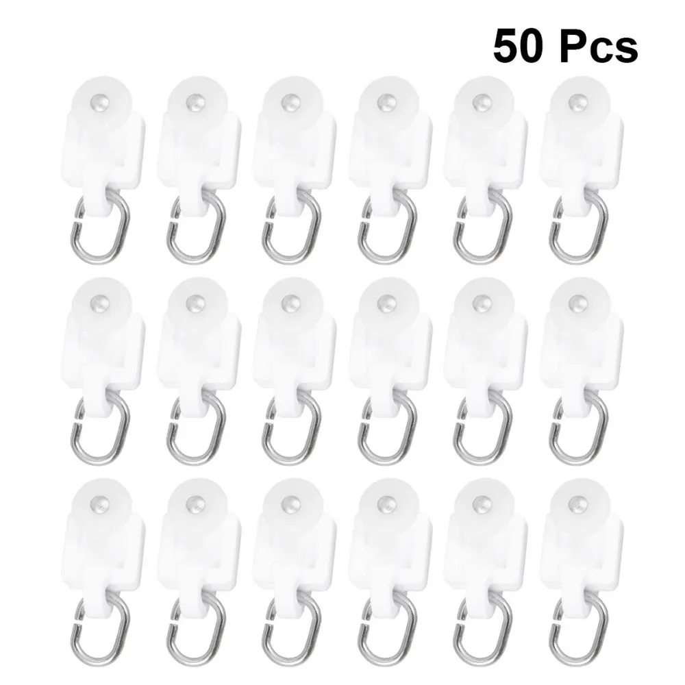 

50PCS Curtain Rolle Curtain Rail Accessories Mute Hook Track Pulley Hook Roller