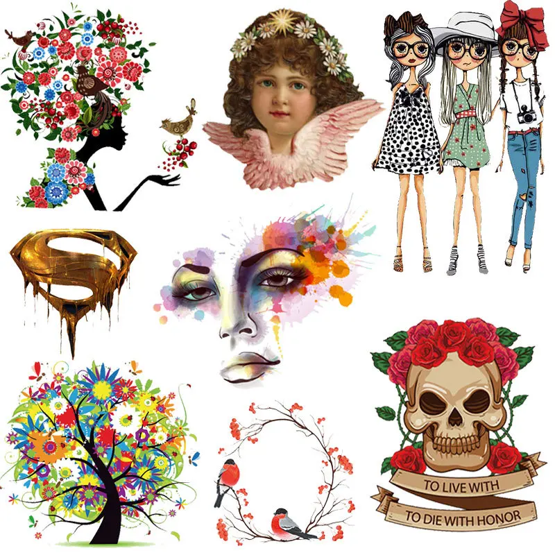 Милый мультяшный бронзирующий узор для девочек сделай сам с термопереводом