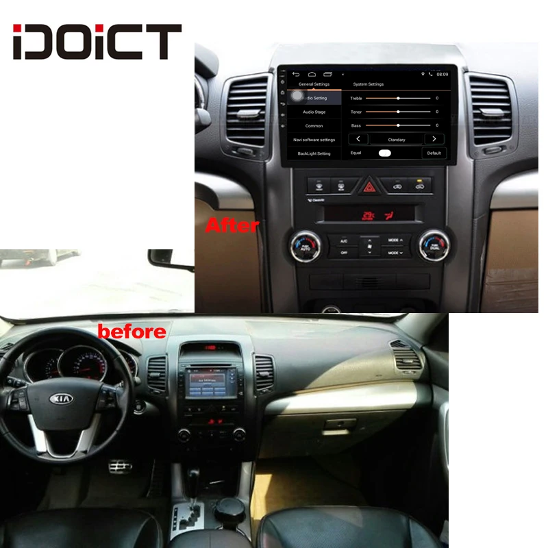 Автомобильный DVD плеер IDOICT Android 8 1 GPS навигация мультимедиа для KIA Sorento Radio 2009 2012