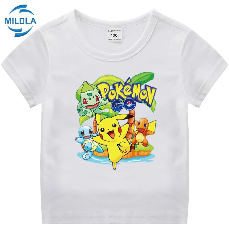 Takara Tomy Pokemon футболка Пикачу для детей летние футболки мальчиков и девочек смешная