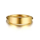 Простая гравировка серебряное кольцо пользовательские модные аксессуары из нержавеющей стали, покрытой 18K Золотое кольцо на палец для мужчин и женщин