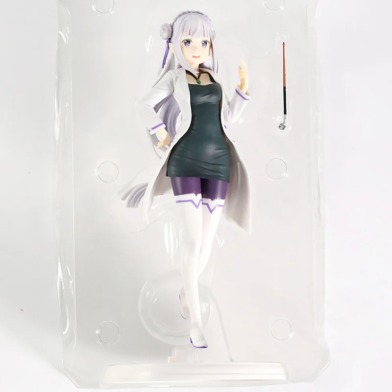 no box Re: жизнь в другом мире от Zero Emilia Action Figure 1/7 scale painted figure High School Teacher Ver. Emilia ПВХ фигурка - Цвет: no box