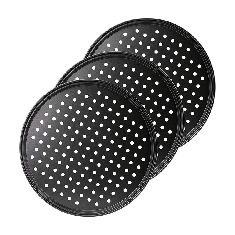 Круглая антипригарная сковорода для пиццы с отверстиями 3 упаковки