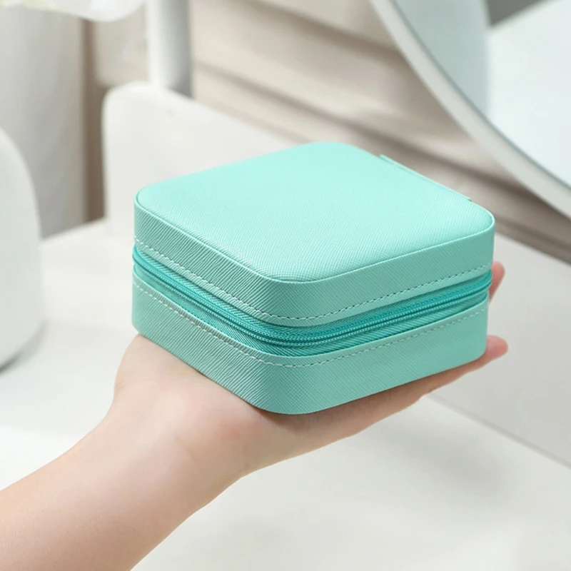 

Jewelry Organizer PU Leather Display Case Earrings Ring Necklace Storage Boxes