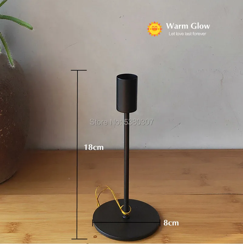 black 18cm Металлическая в современном стиле черный подсвечник Новые подсвечники свадебные украшения бар вечерние Декор для дома - Цвет: black 18cm