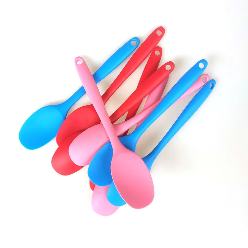 

Silicone Spoon Mixing Spoons Cake Butter Spatula Long-handled Cooking Utensils Tableware Kitchen Soup Spoons Tools