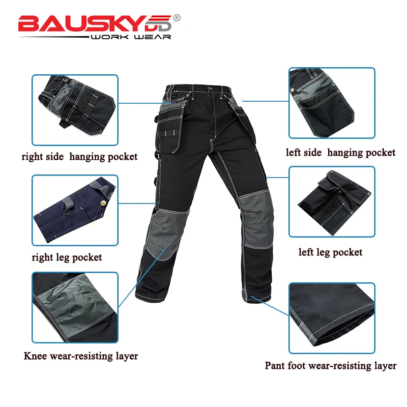 Autumn/Winter Bauskydd B128 Men's Working Pants With Multi-tool Pockets Work trousers Free Shipping | Безопасность и защита